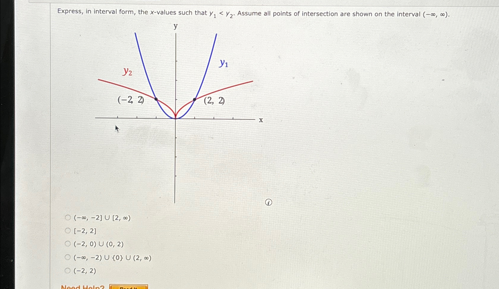 Solved Express, in interval form, the x-values such that | Chegg.com