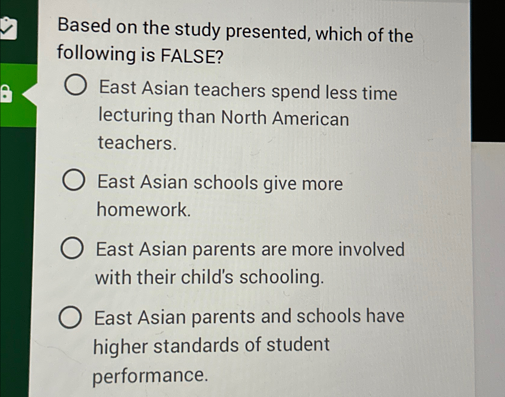 Solved Based on the study presented, which of the following | Chegg.com