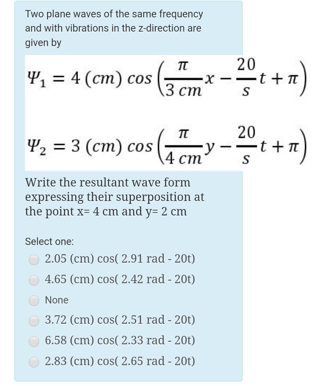 Solved Two plane waves of the same frequency and with | Chegg.com