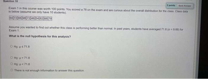 Solved Question 8 2 points Saved Exam 1 in this course was | Chegg.com