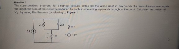 Solved The Superposition Theorem For Electrical | Chegg.com