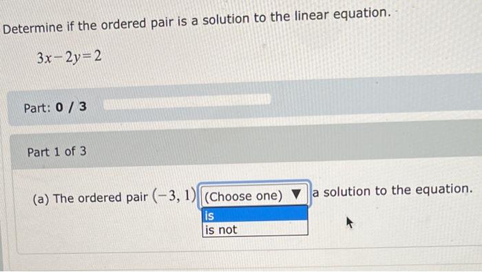 Solved Determine if the ordered pair is a solution to the | Chegg.com