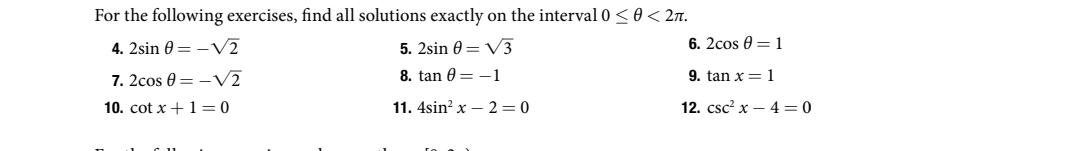 Solved For the following exercises, find all solutions | Chegg.com