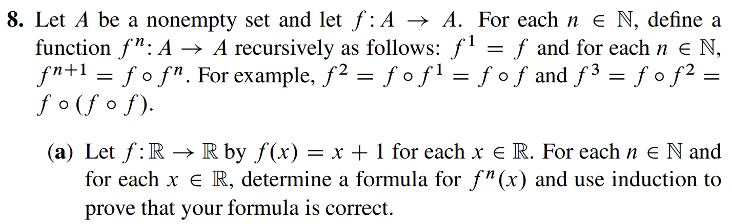 Solved Let A ﻿be A Nonempty Set And Let F:A→A. ﻿For Each | Chegg.com