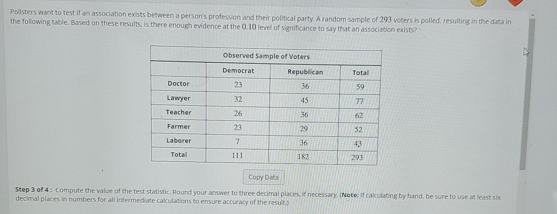 Solved Pollsters Want To Test If An Association Exists | Chegg.com