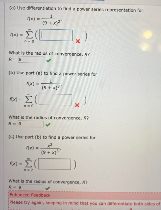 Solved A Use Differentiation To Find A Power Series Rep Chegg Com