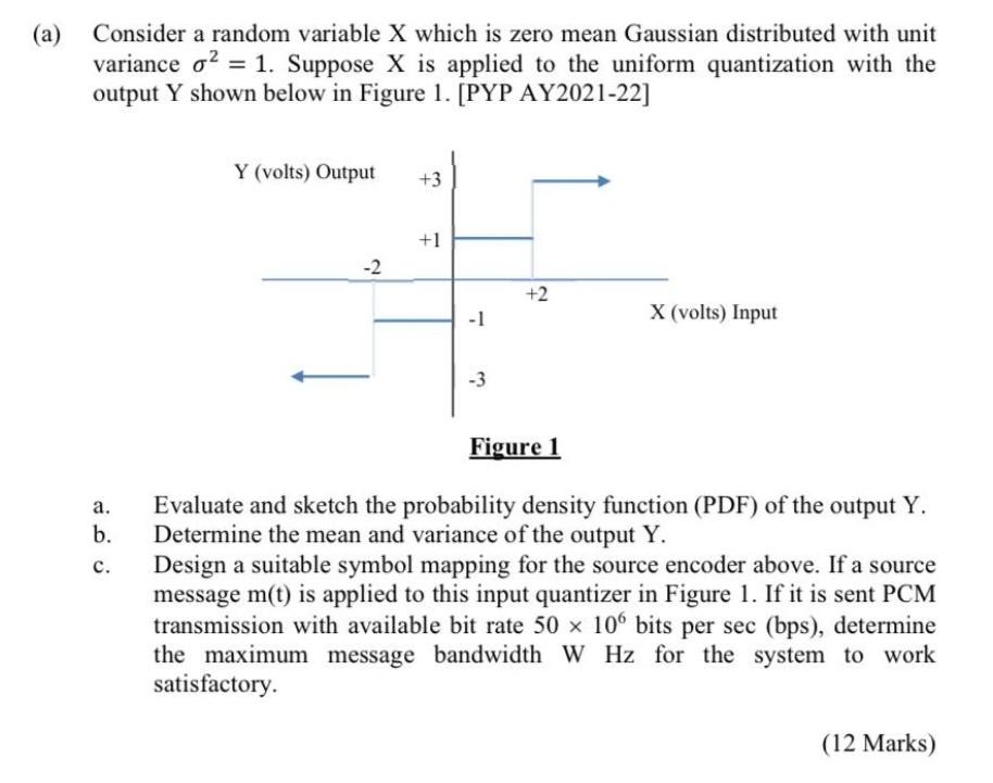 Solved a) Consider a random variable X which is zero mean | Chegg.com