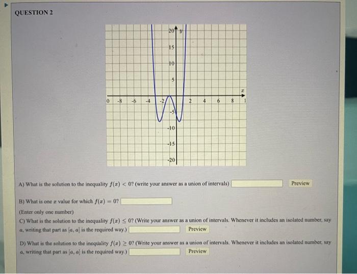 Solved 'QUESTION 1 A) If you were asked to solve f(x)>0, | Chegg.com