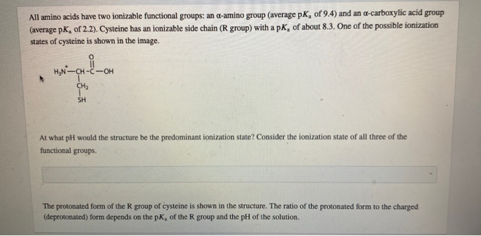 Solved All amino acids have two ionizable functional groups: | Chegg.com