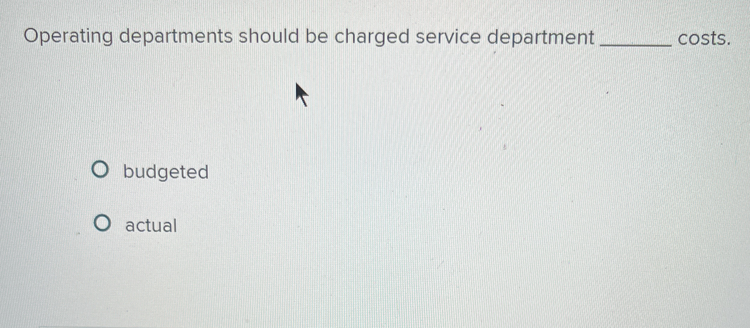Solved Operating departments should be charged service
