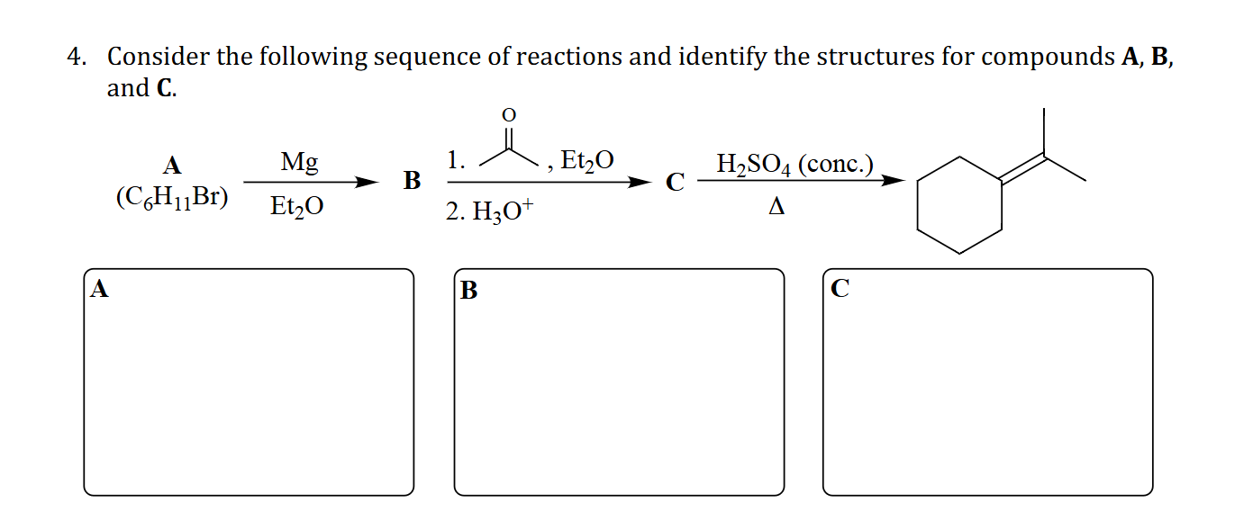 Consider the following sequence of reactions and | Chegg.com image.