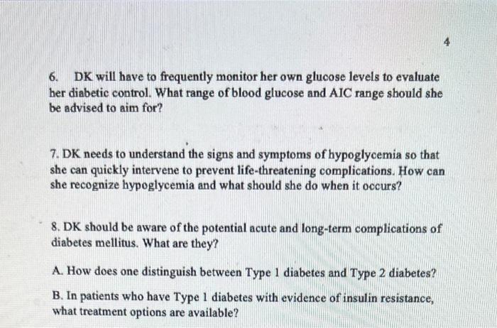 critical thinking questions about diabetes