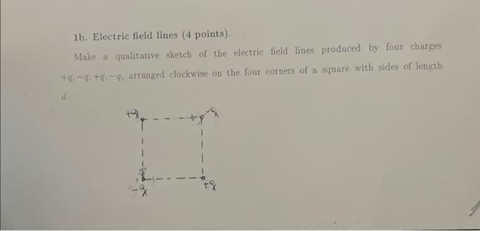 Solved 1b. Electric field lines ( 4 points). Make a | Chegg.com