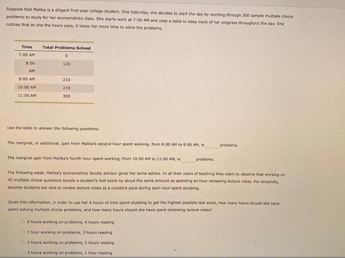 Suppose that Matika is a ditigent first-year college student, One Saturday, she decides to start the day by working through 3