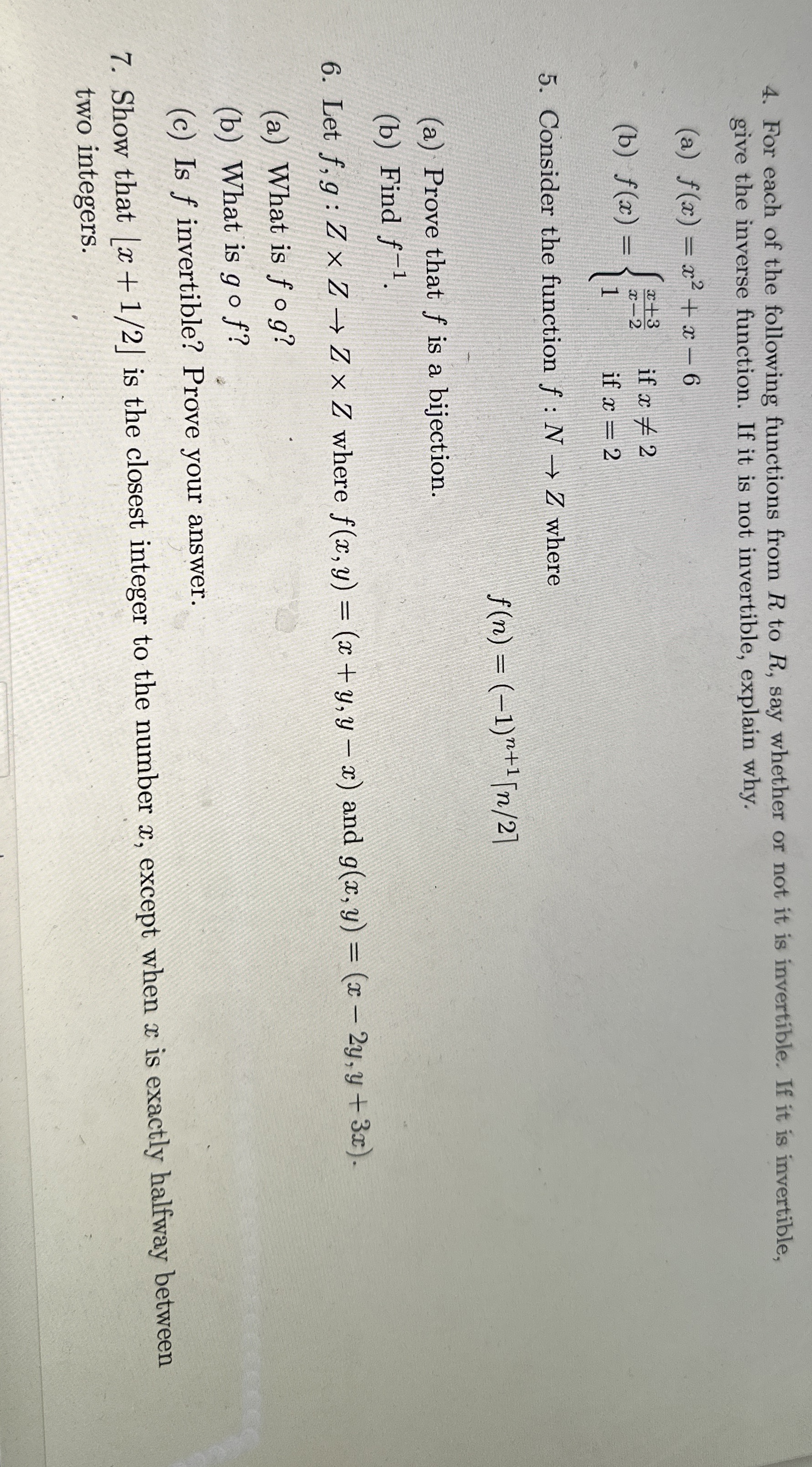 Solved 1.For each of the following functions from R ﻿to R, | Chegg.com