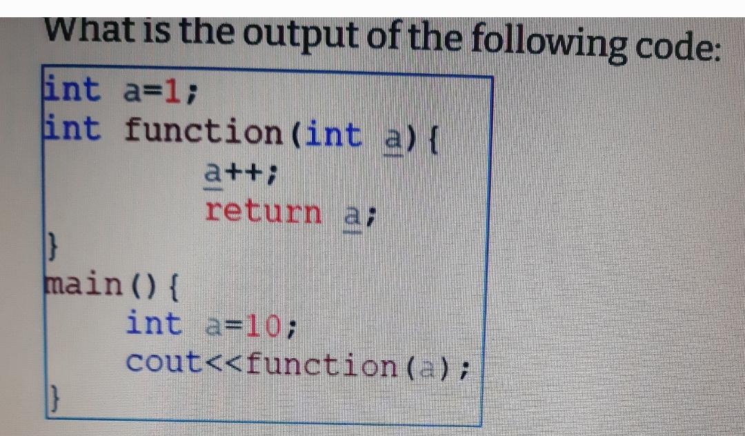 Solved ,this code in c++What is the output of this code:int | Chegg.com