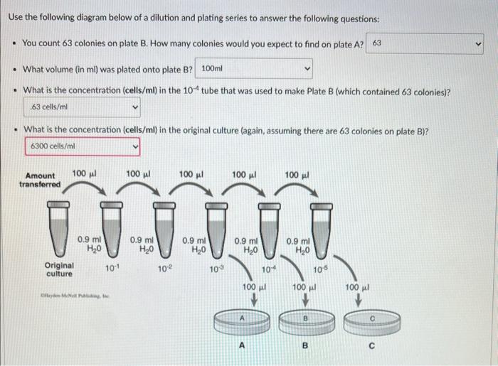 Solved Use the following diagram below of a dilution and | Chegg.com