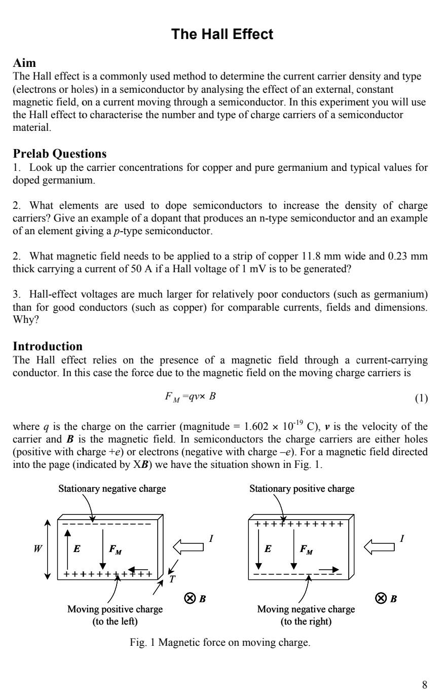 Solved The Hall Effect Aim The Hall effect is a commonly