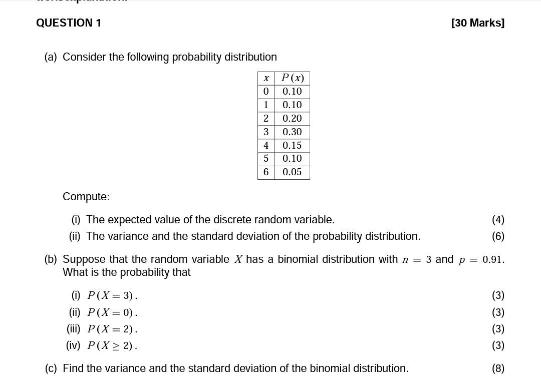 Solved (a) Consider the following probability distribution | Chegg.com