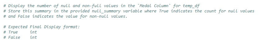 Solved # Display the number of null and non-full values in | Chegg.com