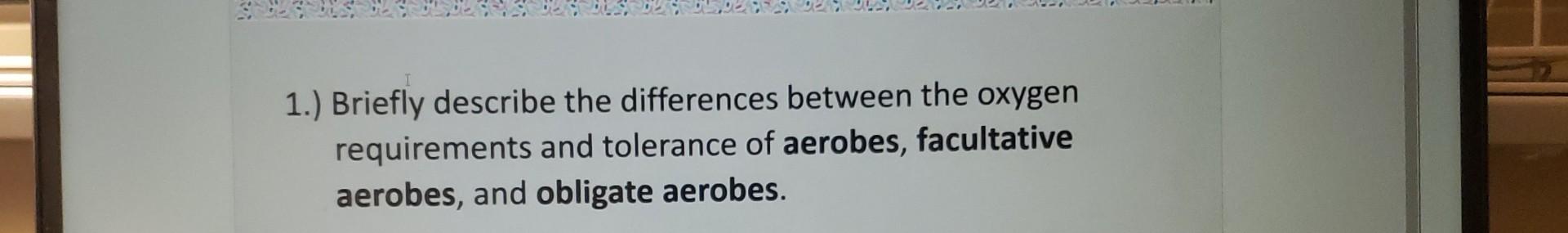 Solved 1.) Briefly describe the differences between the | Chegg.com