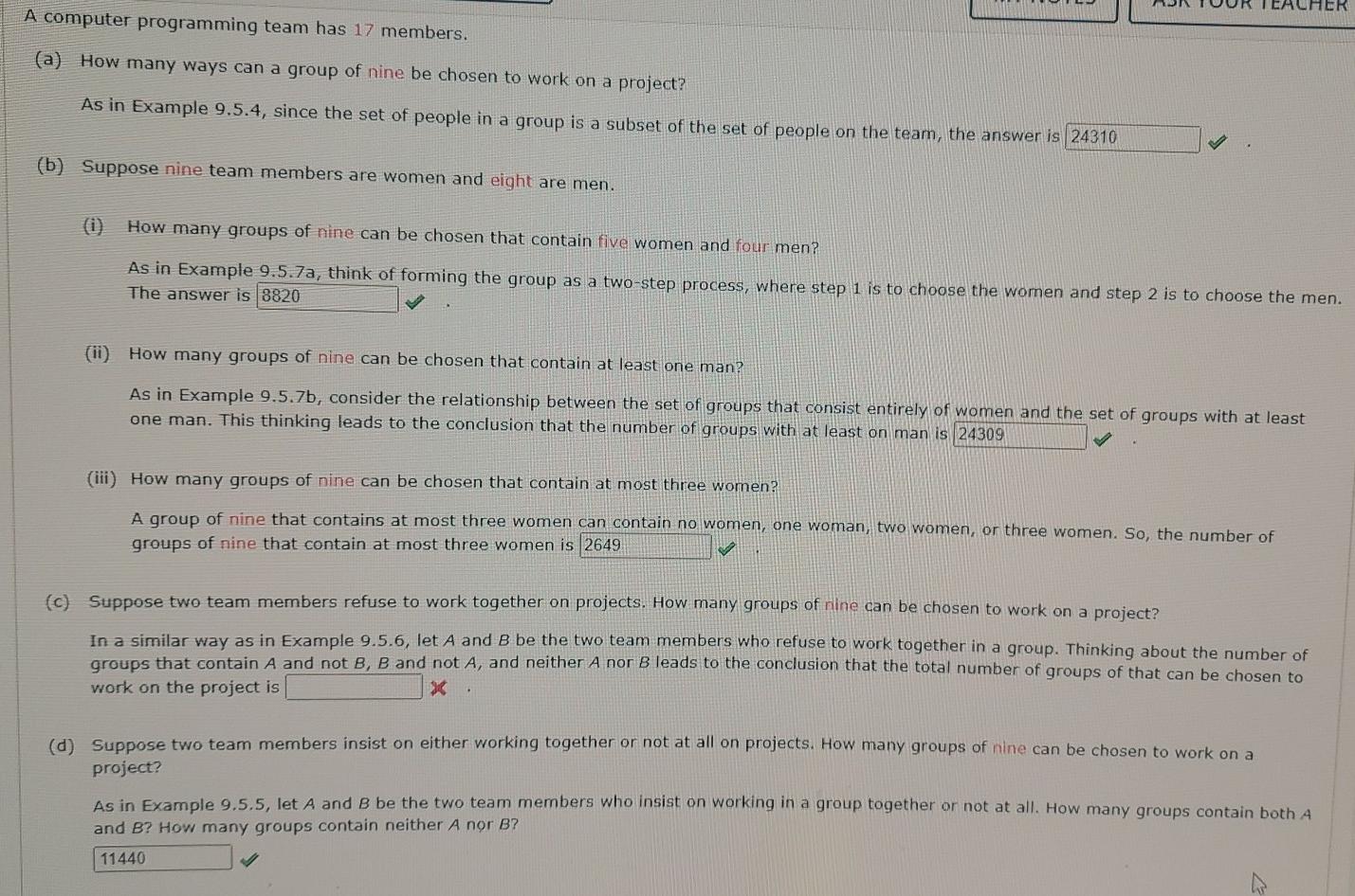 Solved EACHER A computer programming team has 17 members.