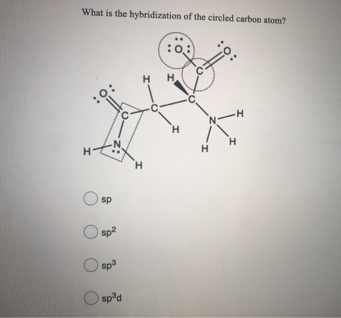 Solved What Is The Hybridization Of The Circled Carbon Atom? | Chegg.com