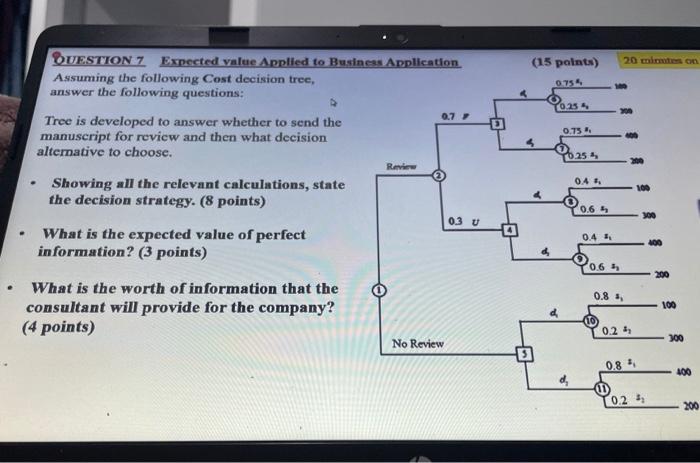 Solved (15 points) 20 times on QUESTION 7 Expected value | Chegg.com