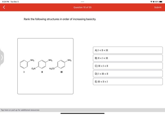 Solved Rank the following structures in order of increasing | Chegg.com