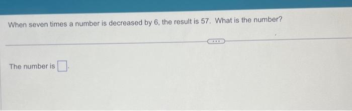 seven decreased by 3 times some number n