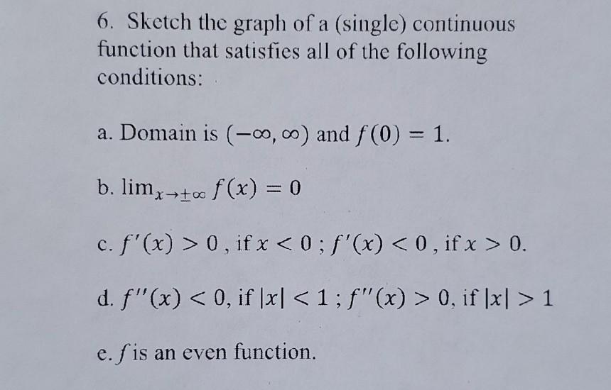 Solved 6. Sketch the graph of a (single) continuous function | Chegg.com