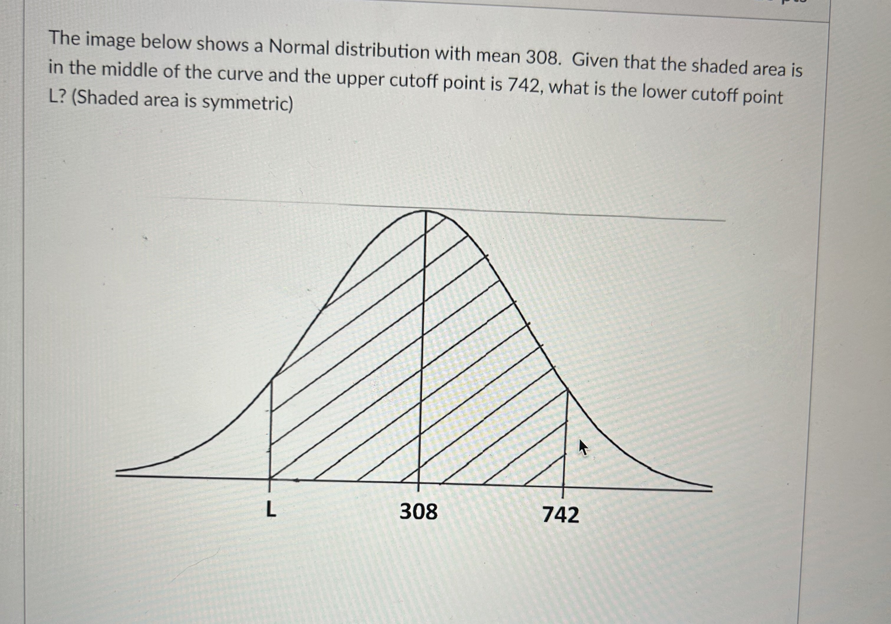 Solved The image below shows a Normal distribution with mean | Chegg.com
