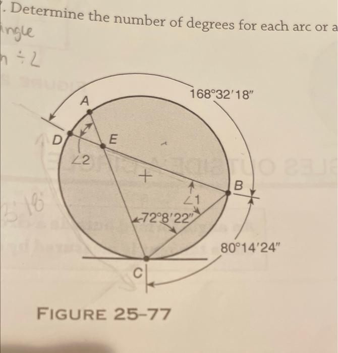 Solved Determine the number of degrees for each arc or a | Chegg.com