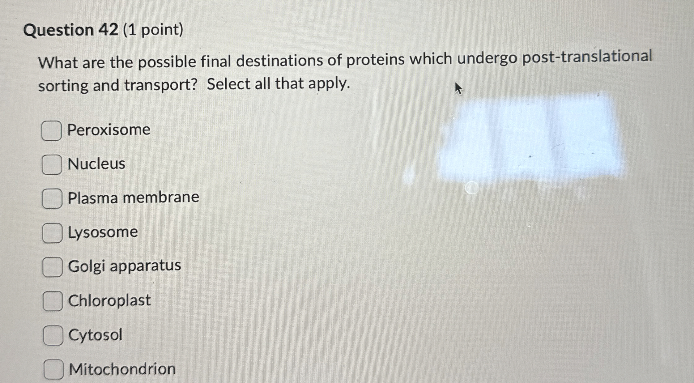 Solved Question 42 (1 ﻿point)What are the possible final | Chegg.com