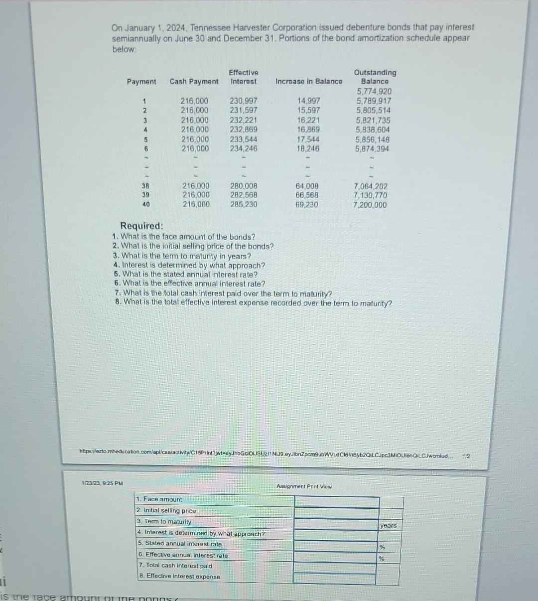 Solved On January 1 2024 Tennessee Harvester Corporation Chegg Com   Image 