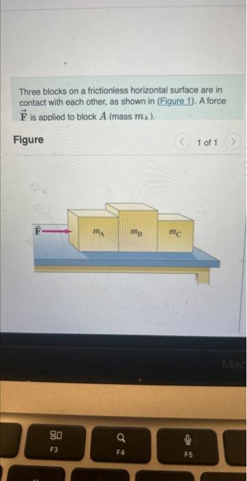 Solved Three blocks on a frictionless horizontal surface are | Chegg.com
