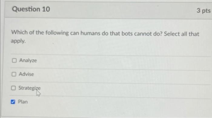 Solved Question 10 3 pts Which of the following can humans | Chegg.com