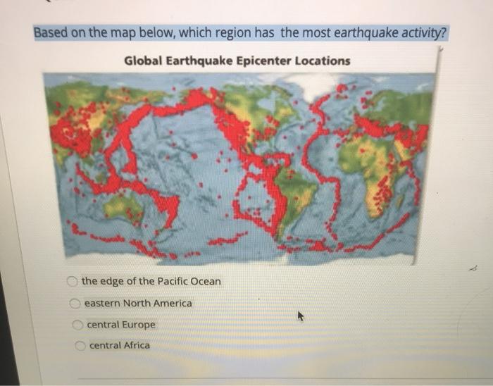 Solved Based on the map below, which region has the most | Chegg.com