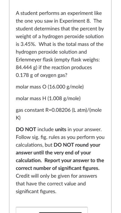 Solved A student performs an experiment like the one you saw | Chegg.com