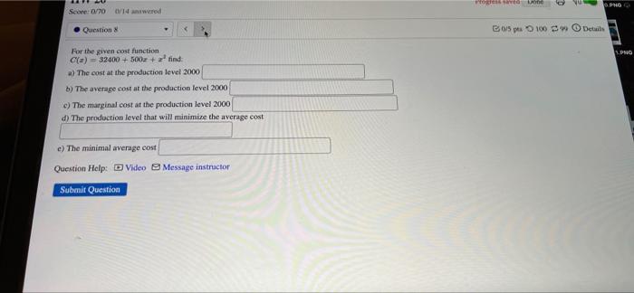 Solved Question 7 B05 On De find the following. For average | Chegg.com