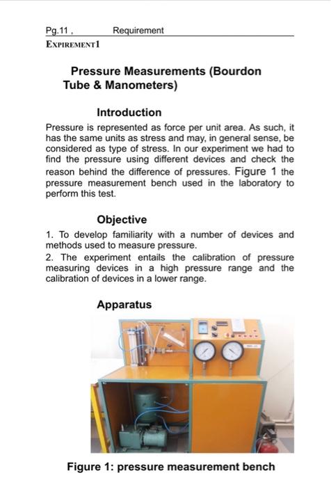 Pressure Measurement Apparatus  Types of Pressure Measuring Devices