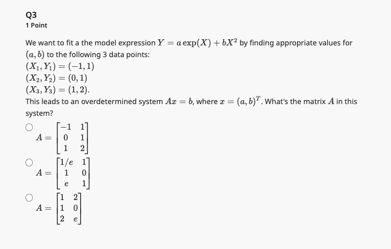 Model Expression Key Example Solved Q31 PointWe want to fit a the model expression | Chegg.com