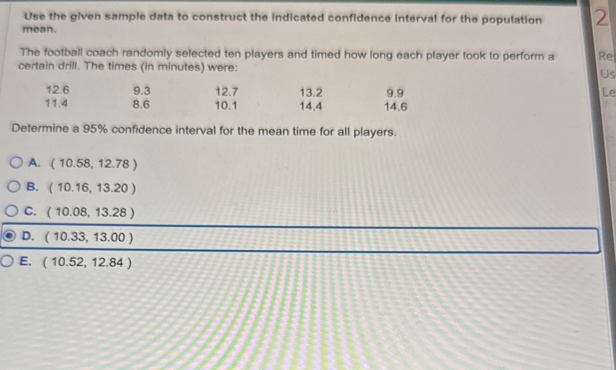 Solved Use the given sample data to construct the indicated | Chegg.com