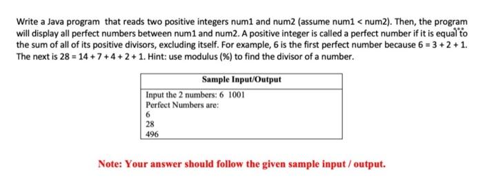 Solved Write a Java program that reads two positive integers | Chegg.com