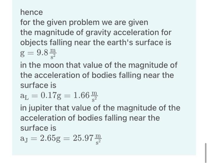 Solved Use the data in the premise of question #2. A stone | Chegg.com