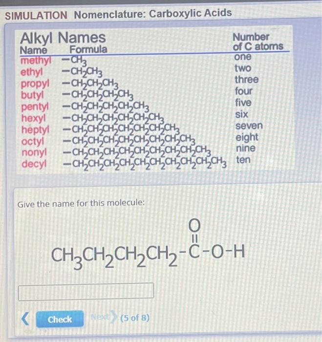 Solved SIMULATION Nomenclature: Carboxylic Acids Give The | Chegg.com