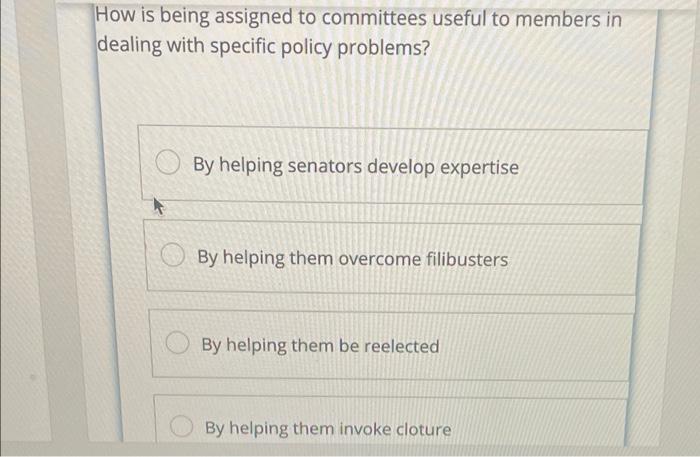 How is being assigned to committees useful to members | Chegg.com