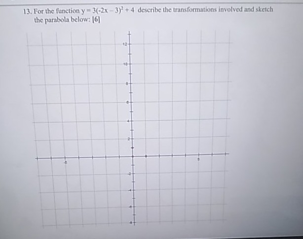 13 For The Function Y 3 2x 3 2 4 Describe The Chegg Com