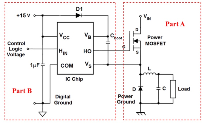 Part A (buck converter) is drived by the HO pin of an | Chegg.com