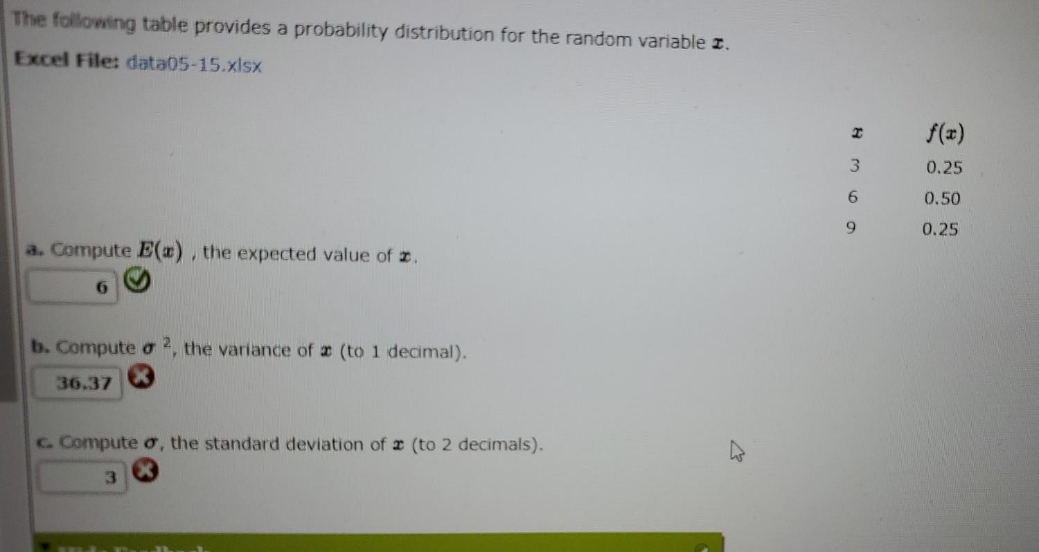 Solved The Following Table Provides A Probability | Chegg.com